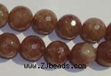 CBQ11 15.5 inches 12mm faceted round strawberry quartz beads