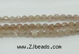 CBQ210 15.5 inches 4mm faceted round strawberry quartz beads