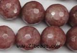 CBQ217 15.5 inches 18mm faceted round strawberry quartz beads