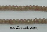 CBQ222 15.5 inches 4*6mm faceted rondelle strawberry quartz beads