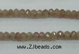 CBQ222 15.5 inches 4*6mm faceted rondelle strawberry quartz beads