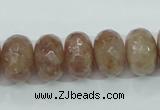 CBQ224 15.5 inches 10*16mm faceted rondelle strawberry quartz beads