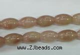 CBQ225 15.5 inches 8*12mm rice strawberry quartz beads