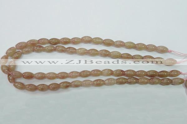 CBQ225 15.5 inches 8*12mm rice strawberry quartz beads