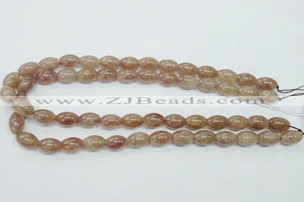 CBQ226 15.5 inches 10*14mm rice strawberry quartz beads