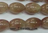 CBQ227 15.5 inches 13*18mm rice strawberry quartz beads