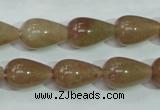 CBQ228 15.5 inches 10*16mm teardrop strawberry quartz beads