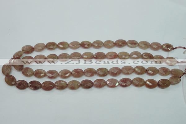 CBQ252 15.5 inches 10*14mm faceted oval strawberry quartz beads