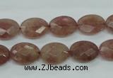 CBQ253 15.5 inches 12*16mm faceted oval strawberry quartz beads