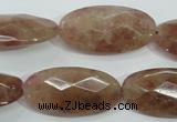 CBQ258 15.5 inches 15*30mm faceted marquise strawberry quartz beads