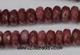 CBQ266 15.5 inches 6*10mm faceted rondelle strawberry quartz beads