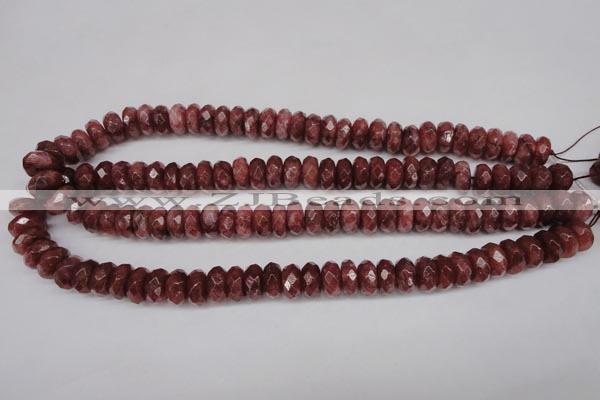 CBQ266 15.5 inches 6*10mm faceted rondelle strawberry quartz beads