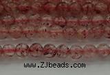 CBQ300 15.5 inches 4mm round natural strawberry quartz beads