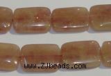 CBQ31 15.5 inches 13*18mm rectangle strawberry quartz beads