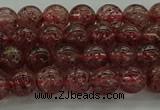 CBQ311 15.5 inches 6mm round natural strawberry quartz beads