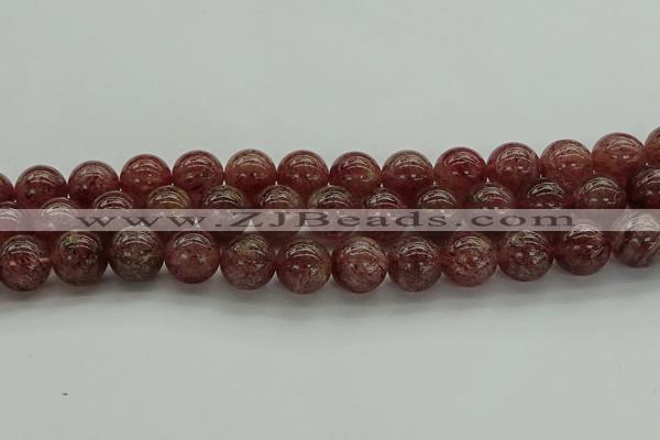 CBQ314 15.5 inches 12mm round natural strawberry quartz beads