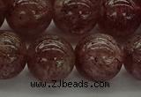 CBQ315 15.5 inches 14mm round natural strawberry quartz beads