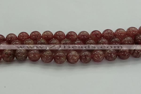 CBQ315 15.5 inches 14mm round natural strawberry quartz beads