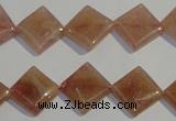 CBQ32 15.5 inches 12*12mm diamond strawberry quartz beads wholesale