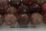 CBQ323 15.5 inches 10mm faceted round strawberry quartz beads