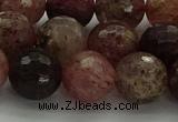 CBQ324 15.5 inches 12mm faceted round strawberry quartz beads