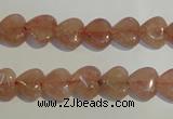 CBQ34 15.5 inches 10*10mm heart strawberry quartz beads wholesale