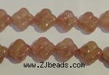 CBQ36 15.5 inches 11mm carved flower strawberry quartz beads