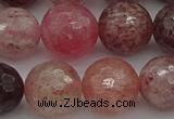 CBQ415 15.5 inches 14mm faceted round strawberry quartz beads
