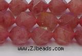 CBQ433 15.5 inches 10mm faceted nuggets strawberry quartz beads