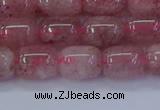 CBQ446 15.5 inches 10*12mm drum strawberry quartz beads