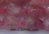 CBQ455 15.5 inches 13*18mm faceted teardrop strawberry quartz beads