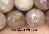 CBQ576 15.5 inches 16mm faceted round strawberry quartz beads