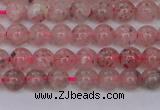 CBQ606 15.5 inches 6mm round natural strawberry quartz beads