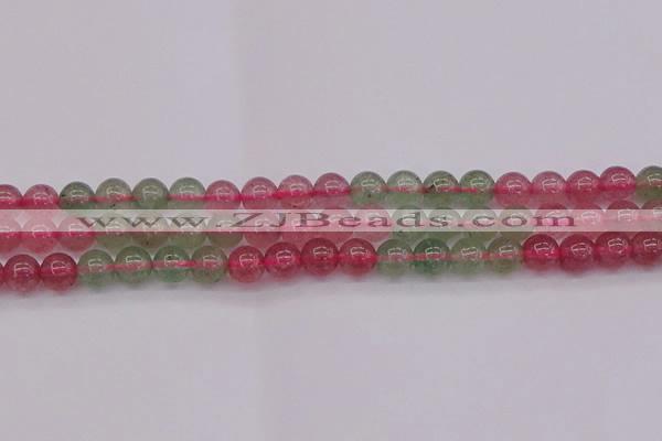 CBQ653 15.5 inches 10mm round mixed strawberry quartz beads
