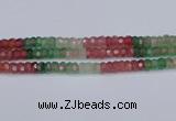 CBQ676 15.5 inches 5*9mm faceted rondelle mixed strawberry quartz beads