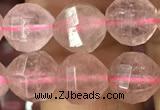 CBQ691 15.5 inches 8mm faceted round strawberry quartz beads
