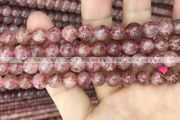 CBQ696 15.5 inches 8mm round strawberry quartz beads wholesale