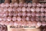 CBQ708 15.5 inches 10mm round strawberry quartz beads wholesale