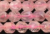 CBQ719 15.5 inches 8mm faceted nuggets strawberry quartz beads