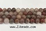 CBQ732 15.5 inches 12mm round strawberry quartz beads wholesale