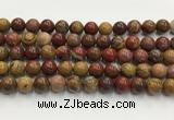 CBQ742 15.5 inches 10mm round red moss agate gemstone beads wholesale