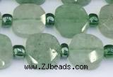 CBQ755 15.5 inches 10*10mm faceted square green strawberry quartz beads