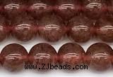 CBQ772 15 inches 8mm round strawberry quartz beads