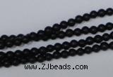 CBS01 15.5 inches 4mm round black stone beads wholesale