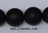 CBS09 15.5 inches 20mm round black stone beads wholesale