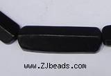 CBS15 15.5 inches 12*40mm cylinder black stone beads wholesale