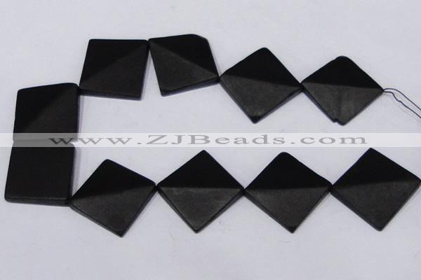 CBS18 15.5 inches 30*30mm diamond black stone beads wholesale