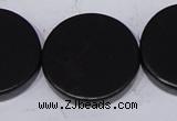 CBS20 15.5 inches 30mm coin black stone beads wholesale
