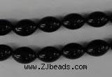 CBS201 15.5 inches 8*12mm rice blackstone beads wholesale