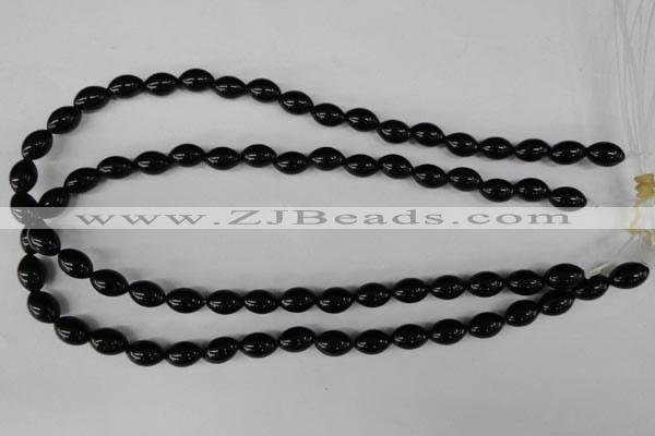 CBS201 15.5 inches 8*12mm rice blackstone beads wholesale